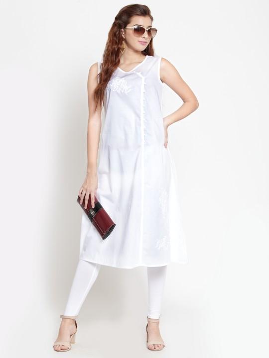 White Kurta - Sleveless