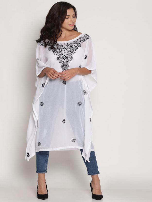 Chikankari Kaftan