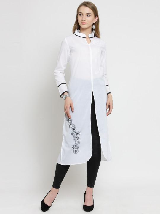 Chikankari Designer White Kurta