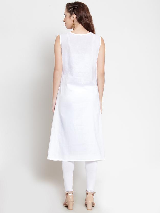 White Kurta - Sleveless