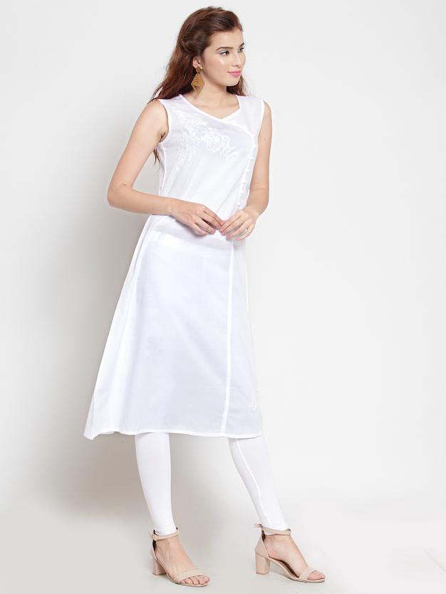White Kurta - Sleveless