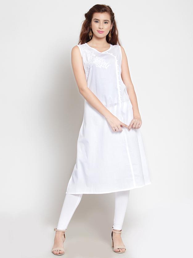 White Kurta - Sleveless
