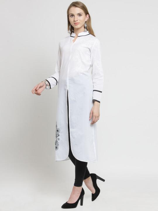Chikankari Designer White Kurta