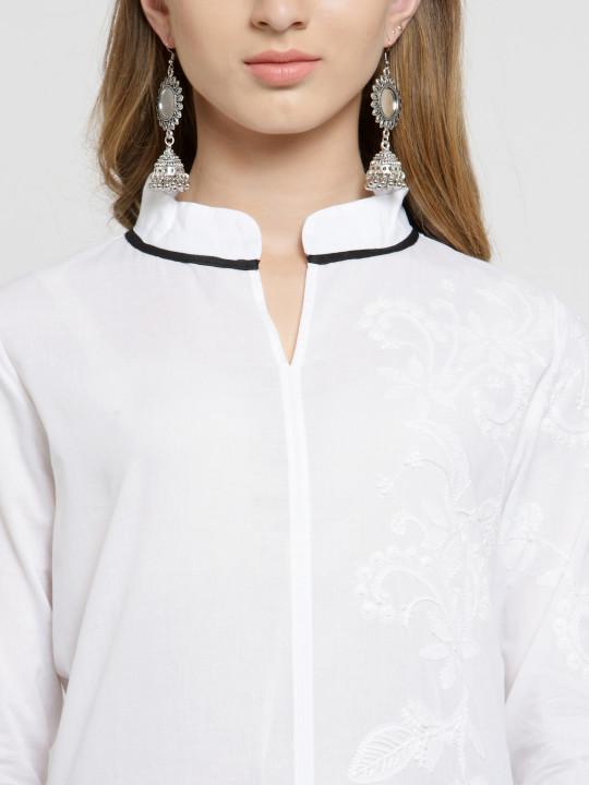 Chikankari Designer White Kurta