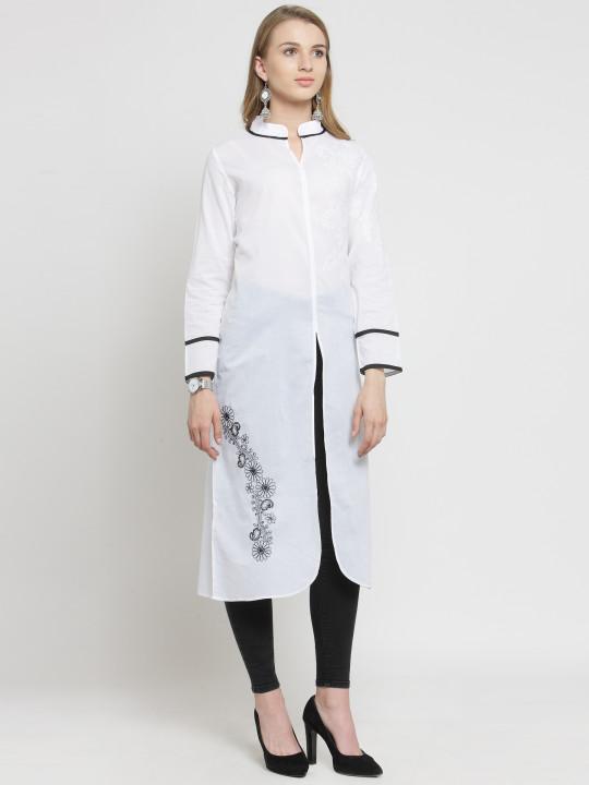 Chikankari Designer White Kurta