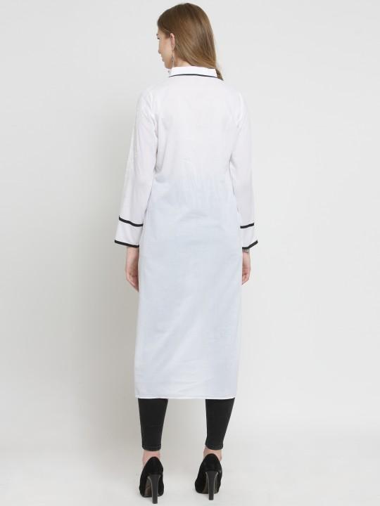 Chikankari Designer White Kurta