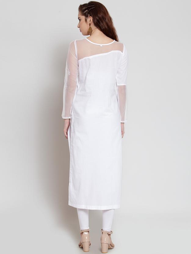 Chikankari Designer Kurta White